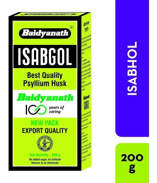 Baidyanath Isabgol - Psyllium Husk Powder - 200gm | Effectively Relieves Constipation | Rich Source Of Dietary Fiber Supplement For Digestion