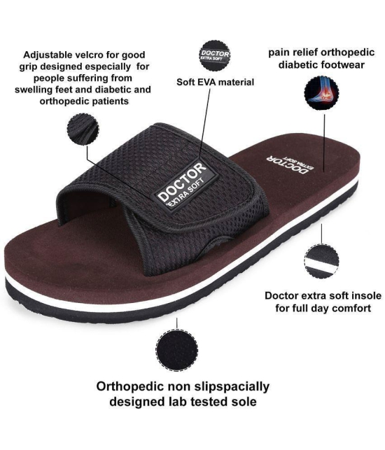 DOCTOR EXTRA SOFT - Brown Men''s Slide Flip Flop - 12