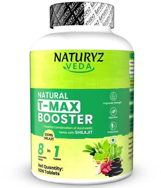 NATURYZ VEDA T-MAX Booster Pure Shilajit Ashwagandha For Strength, Stamina, Vitality - 90 Tablets