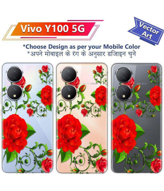 Fashionury Multicolor Printed Back Cover Silicon Compatible For Vivo Y100 5G ( Pack of 1 )