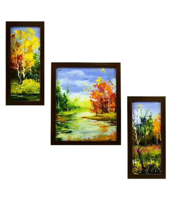 Indianara landscape Synthetic Painting With Frame