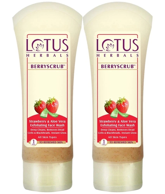 Lotus Herbals Berryscrub Strawberry & Aloe Vera Pack of 2