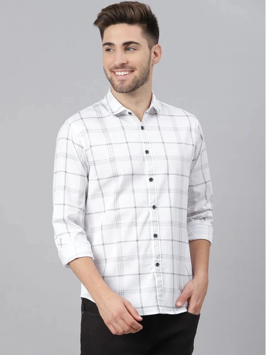 Dennis Lingo - White 100% Cotton Slim Fit Mens Casual Shirt ( Pack of 1 ) - None