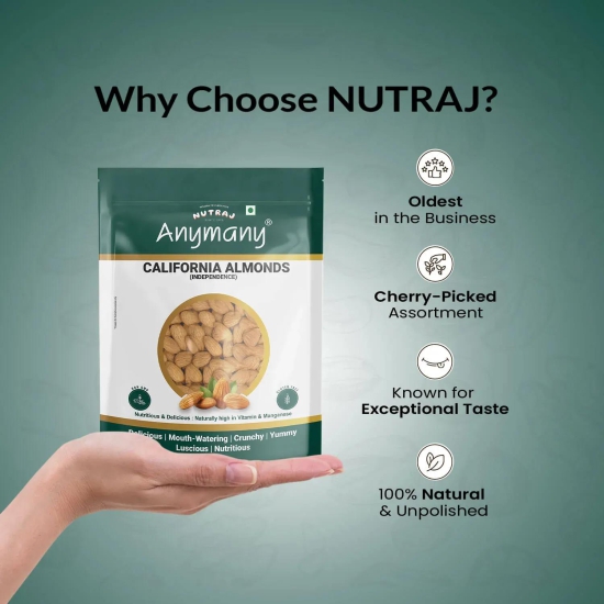 Nutraj Anymany Californian Almonds 400gm 400g (Pack of 3)