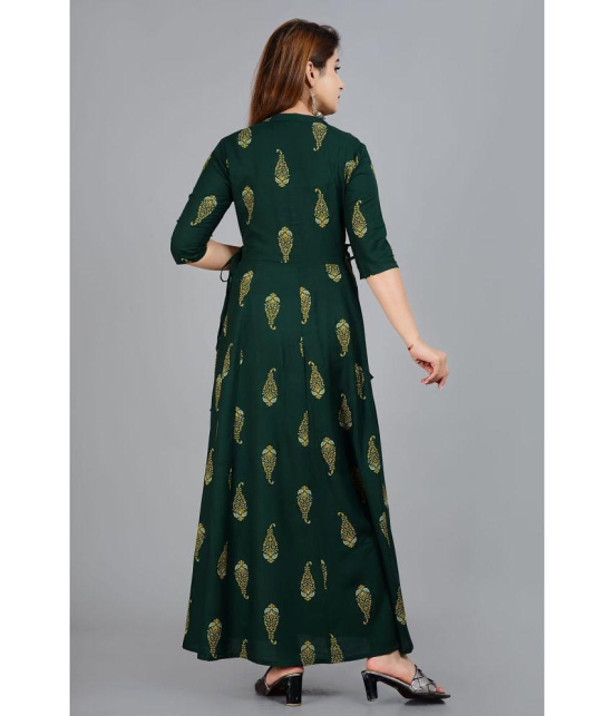 Smien - Green Rayon Womens Flared Kurti ( Pack of 1 ) - None