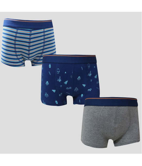 Ariel - Multicolor Cotton Boys Trunks ( Pack of 3 ) - None