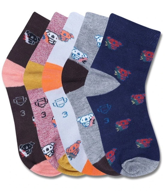 Dollar Multicolor Cotton Blend Boys Ankle Length Socks ( Pack of 5 ) - 5-6 years