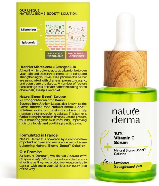 Nature Derma 10% Vitamin C Serum with Natural Biome-Boost To Reduce Wrinkles| 30ml