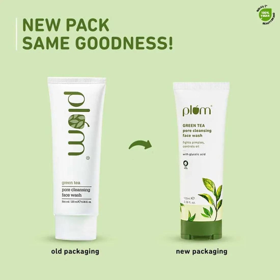 Green Tea Pore Cleansing Face Wash - Pack of 2 | Acne Face Wash | Bright, Clear Skin  | Soap-Free | 100% Vegan