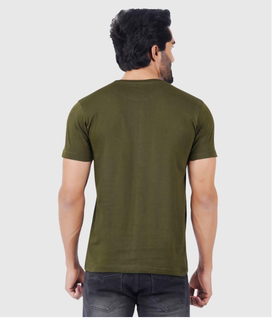 ferocious - Olive Cotton Regular Fit Men's T-Shirt ( Pack of 1 ) - None