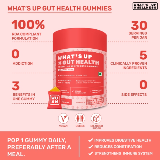 What's Up Gut Health Gummies-90 Days Pack