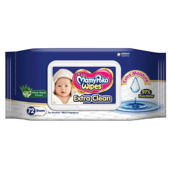 Mamypoko Extra Clean Wipes With Aloe Vera - Pack Of 72 Wipes