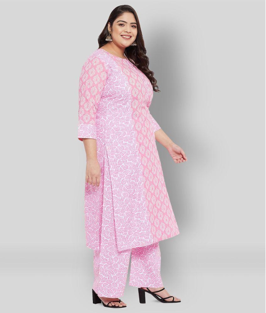 Tissu - Pink Straight Cotton Women's Stitched Salwar Suit ( Pack of 1 ) - None