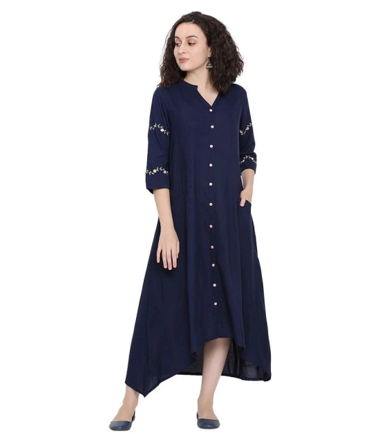 Antaran Rayon Navy A- line Dress - S