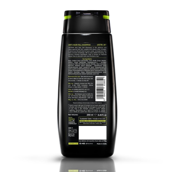 Ustraa Anti Hair Fall Shampoo with Apple Cider Vinegar - 250 ml