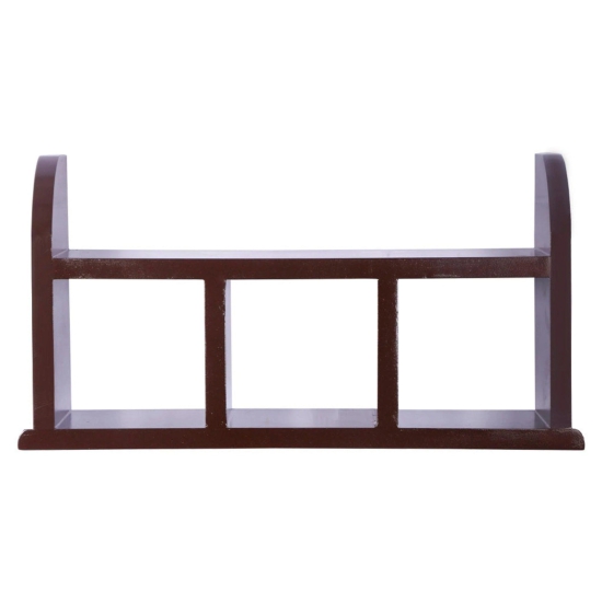 Wooden Beautiful Designer Kitchen Wall Shelves Rack-Brown