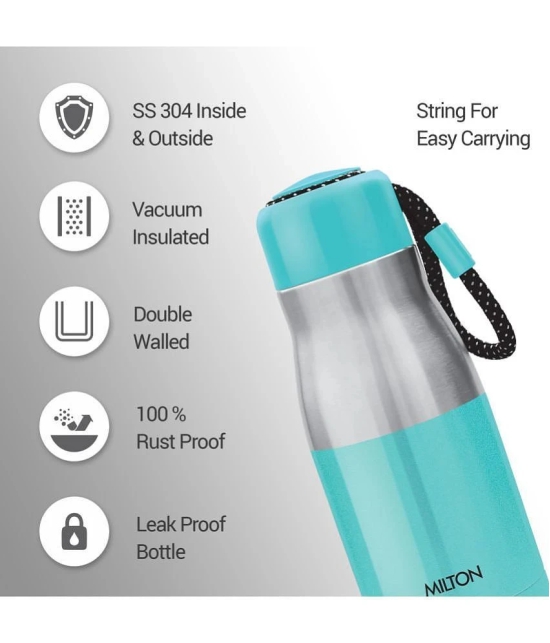 Milton Eminent 400 Thermosteel Hot and Cold Water Bottle, 369 mL, Aqua Green (Pack Of 1) - Aqua Green