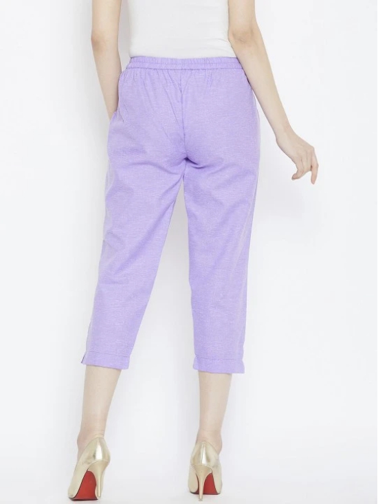 Women Purple Relaxed Pleated Trousers