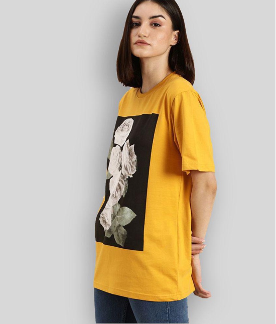 Dillinger - Yellow Cotton Loose Fit Women''s T-Shirt ( Pack of 1 ) - M