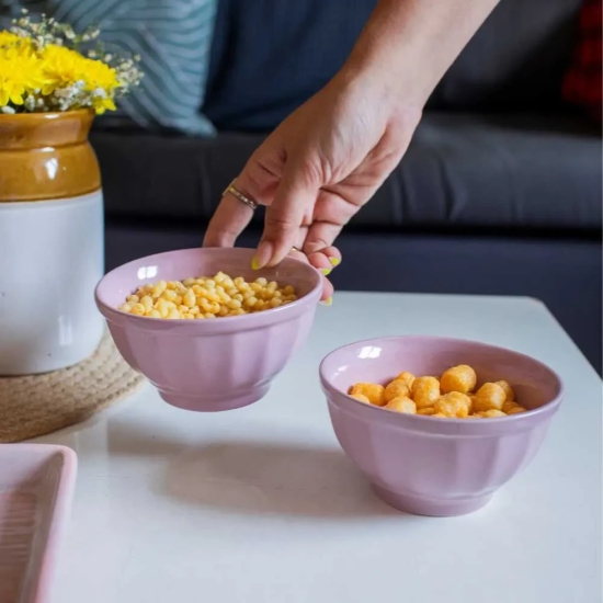 Scallop Ceramic Nut Bowl  | Set of 2 Peach