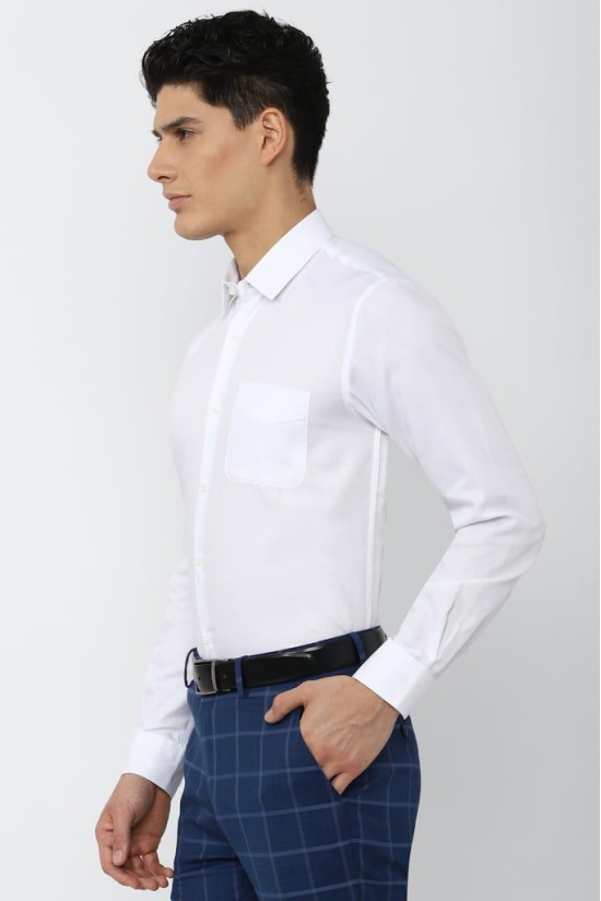 Men White Regular Fit Formal Full Sleeves Formal Shirt