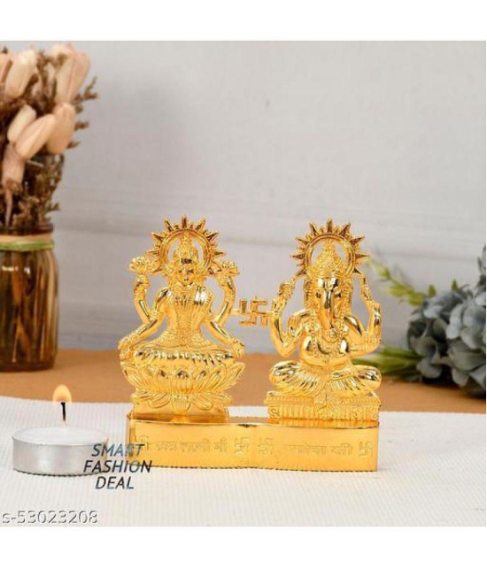 DvR ClicK - Brass Laxmi Ganesh 8 cm Idol