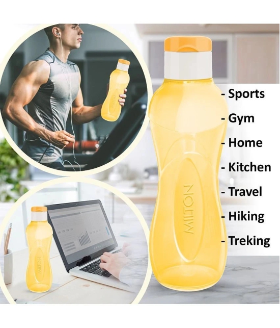 Milton I Go Flip Plastic Water Bottle Set of 6, 750 ml Each, Orange | Sports | Gym | Home | Kitchen | Travel Bottle | Hiking | Treking | Reusable - Orange