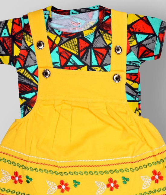 Sathiyas - Yellow Cotton Baby Girl's Jumpsuit ( Pack of 1 ) - None