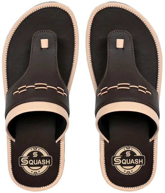 Squash Brown Mens Thong Flip Flop - None