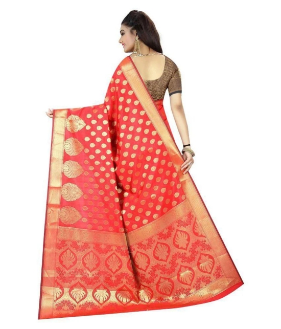 Gazal Fashions - Multicolor Banarasi Silk Saree With Blouse Piece (Pack of 1)