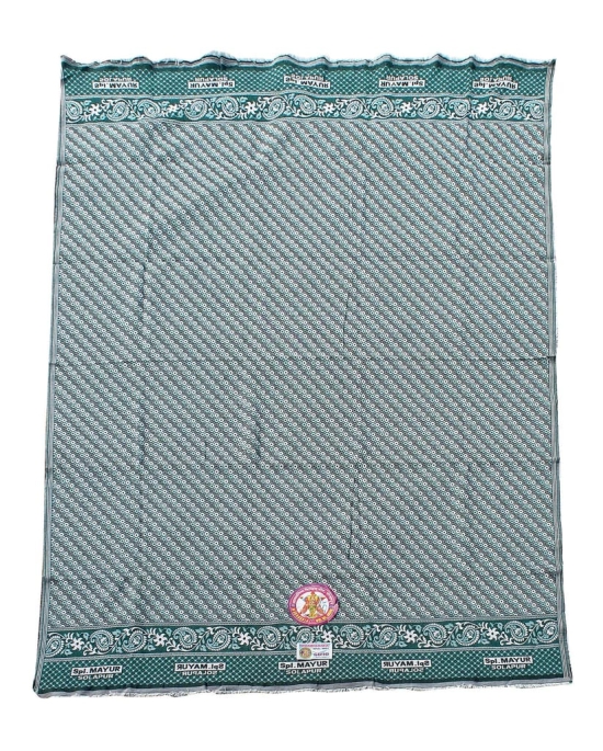 Mandhania Mayur Solapur Chaddar 100% Cotton Dailyuse Single Bed Blanket Pack of 2 Brown & Green