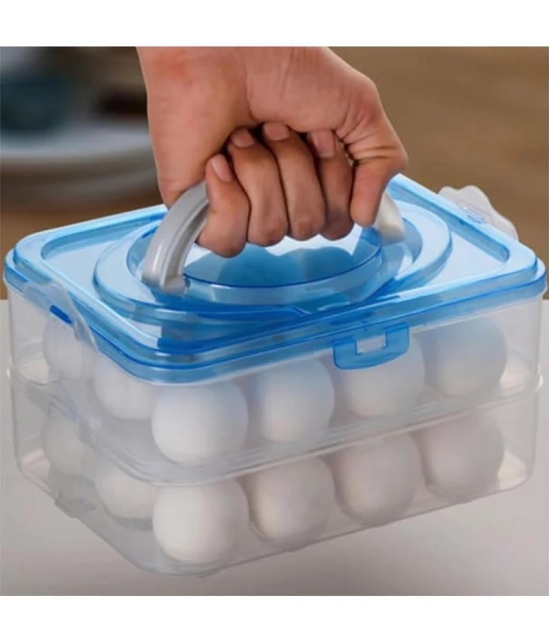 HOMETALES Plastic Transparent Egg Container ( Set of 1 ) - Transparent