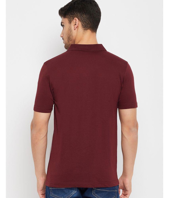 UNIBERRY Cotton Regular Fit Solid Half Sleeves Mens Polo T Shirt - Maroon ( Pack of 1 ) - None