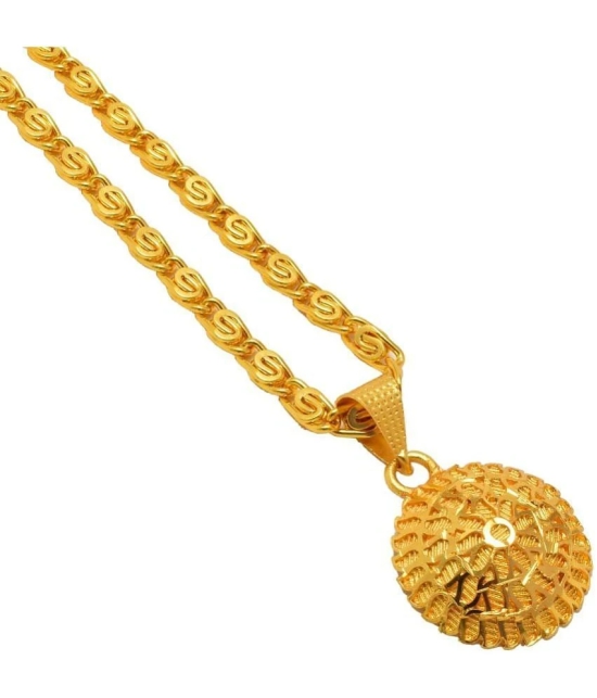 Jewar Mandi New Design Gold Plated Locket/Pendant with Link Chain Daily use for Men, Women & Girls, Boys - None