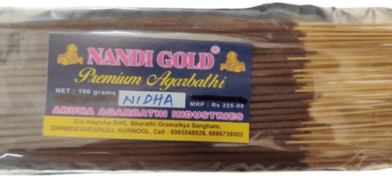 Nandi Gold Premium Agarbathi Sticks - Flavour - NIDHA| 100Grams Pack