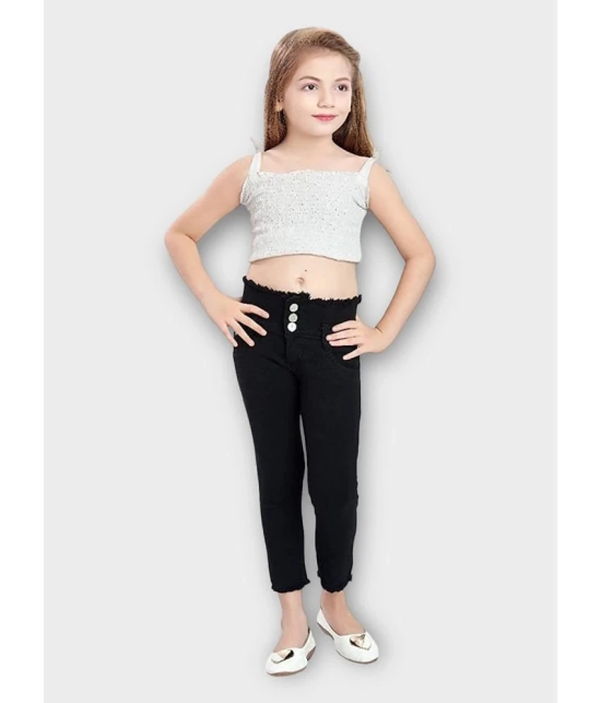 ICONIC ME- Kids Girls High Quality Premium Black Denim Jeans - None