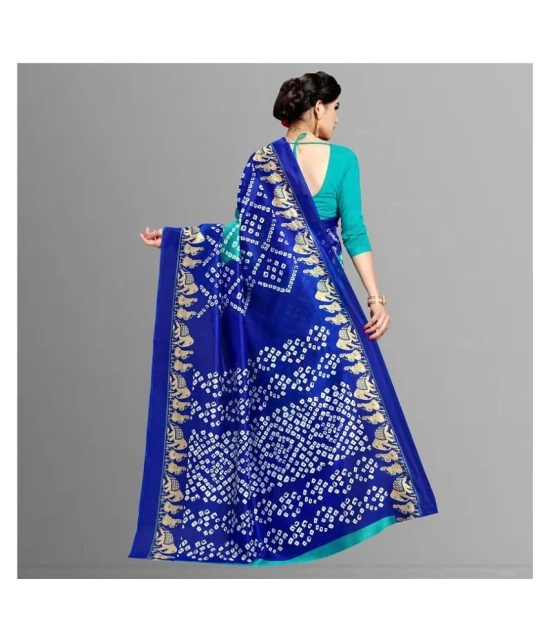 Anand Sarees - Blue Silk Blend Saree With Blouse Piece (Pack of 1)