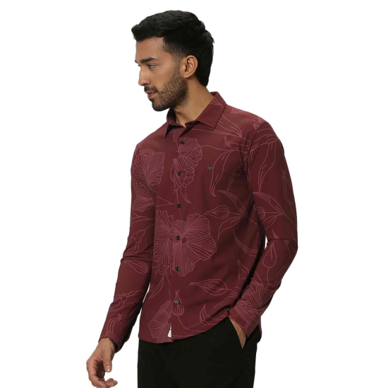 Maroon Floral Print Shirt