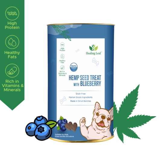 Healing Leaf Hemp Blueberry Dog Treats-2x100g