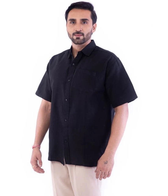 DESHBANDHU DBK Cotton Blend Regular Fit Half Sleeves Mens Formal Shirt - Black ( Pack of 1 ) - None