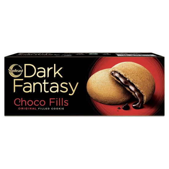 Sunfeast Dark Fantasy Choco Fills, Original Filled Cookies With Choco Creme, 75G