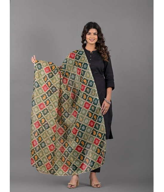 Apratim Green Cotton Blend Womens Dupatta - ( Pack of 1 ) - Green