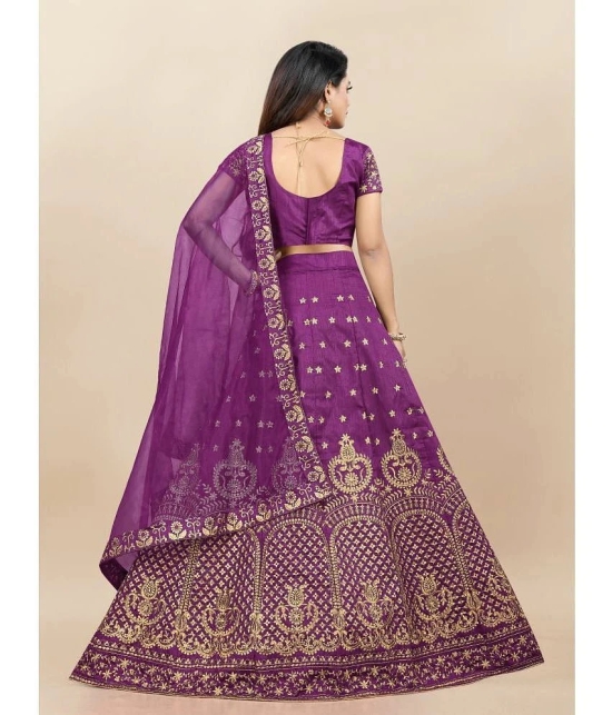 A TO Z CART Silk Lehenga Choli Set For Girls ( Pack of 1 , Purple ) - None