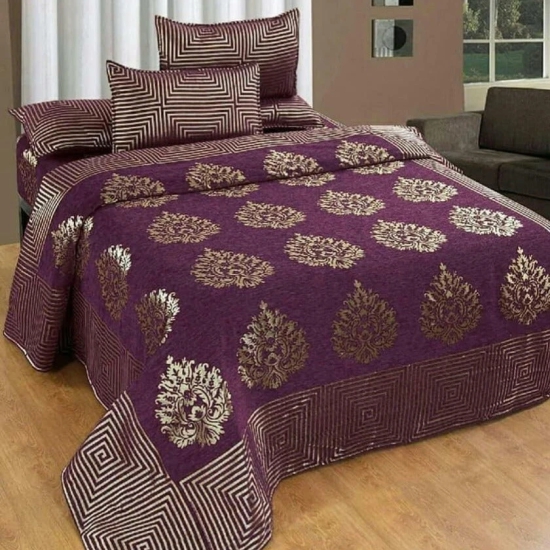 Chennile Premium Bedsheet-WINE