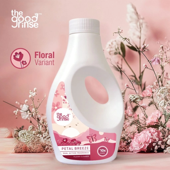 thegoodrinse Petal Breeze Floor Cleaner, 1 Litre, 10X Power, Dual action fragrance, Floral fragrance