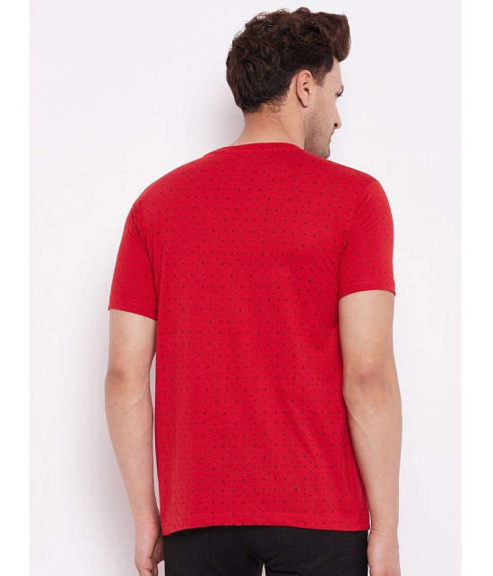 Lycos - Red Cotton Regular Fit Men's T-Shirt ( Pack of 1 ) - None