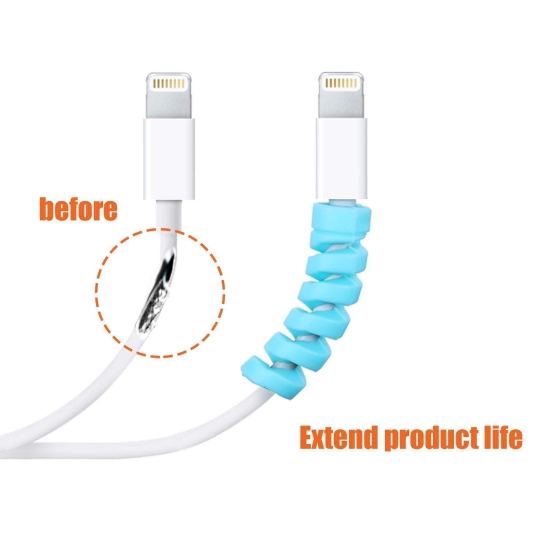 Lapster Spiral Charger Cable Protectors Set of 3 (Multi Colour)