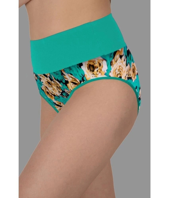 Madam - Green Cotton Printed Womens Briefs ( Pack of 1 ) - None