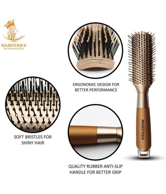 Majestique Golden Fusion Vent Hair Brush For Blow Drying Styling And Solon For Men And Women