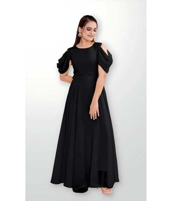 JASH CREATION - Black Georgette Womens Gown ( Pack of 1 ) - None